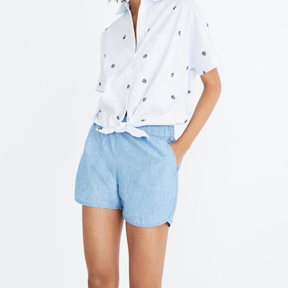 Chambray Pull-on Shorts